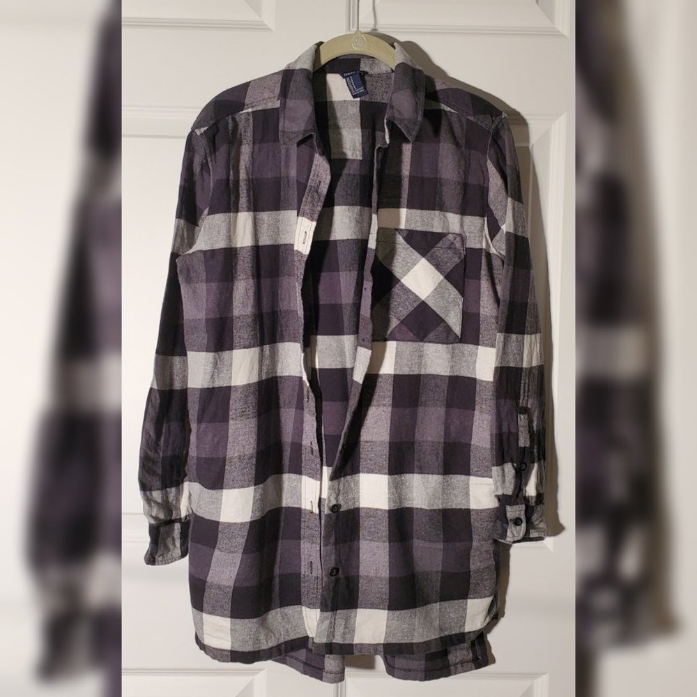 Black-and-white flannel shirt